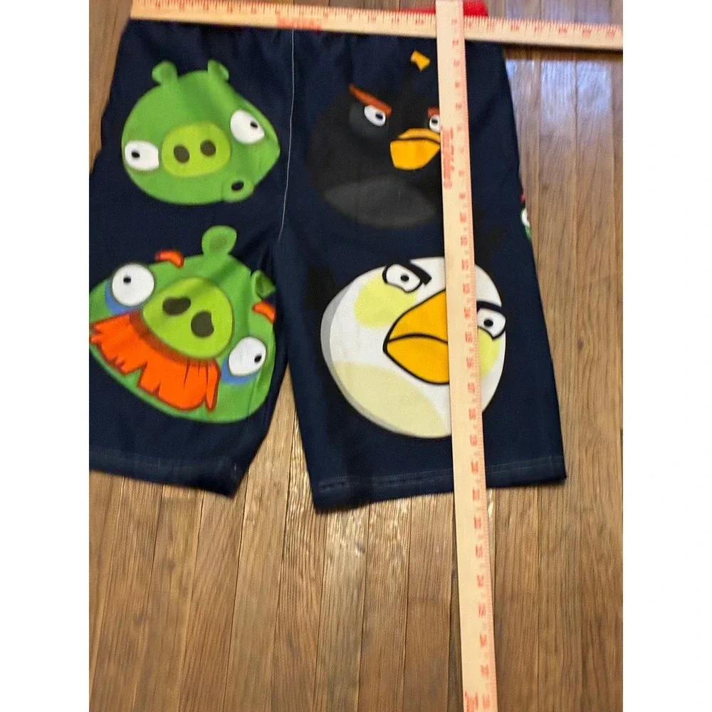 🎉Angry Birds Kids Swim Trunks  Blue Red Board Shorts  Size M